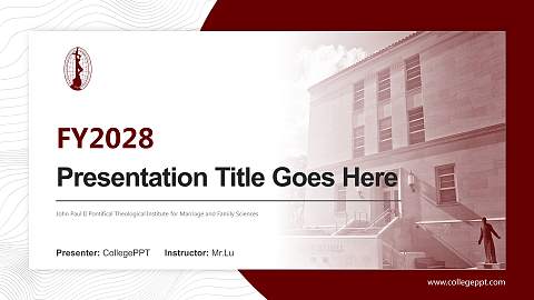 John Paul II Pontifical Theological Institute for Marriage and Family Sciences Academic Presentation/Research Findings Report PPT Template