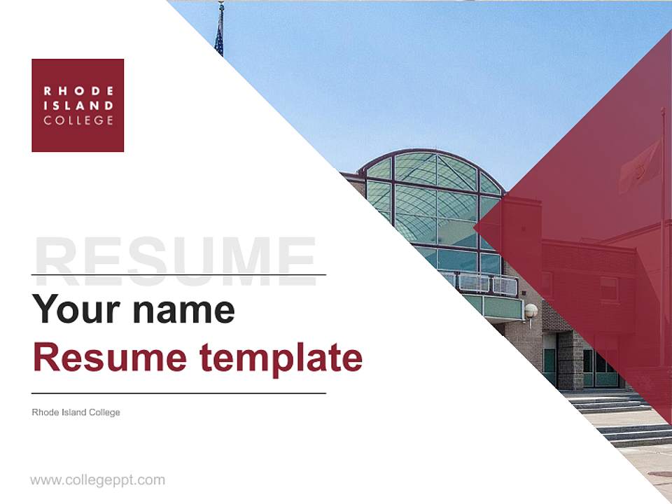 Rhode Island College Resume PPT Template4:3 ratio PPT effect preview image5