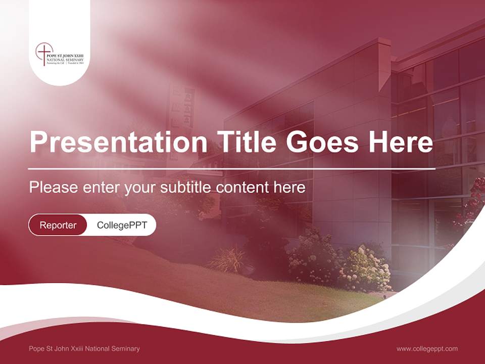 Pope St John Xxiii National Seminary Lecture Sharing and Networking Event PPT Template4:3 ratio PPT effect preview image4