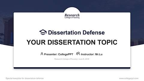 Research College of Nursing Graduation Thesis Defense PPT Template