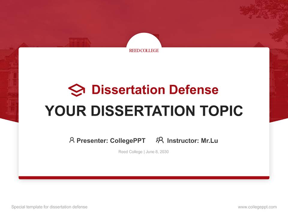 Reed College Graduation Thesis Defense PPT Template4:3 ratio PPT effect preview image7