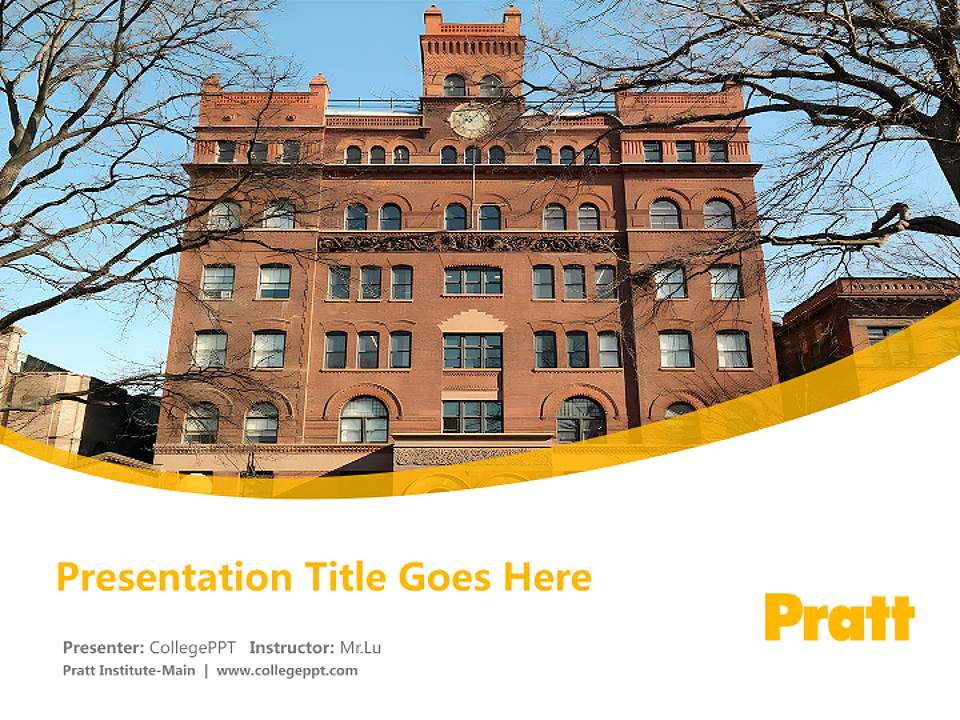 Pratt Institute-Main Course/Courseware Creation PPT Template4:3 ratio PPT effect preview image5