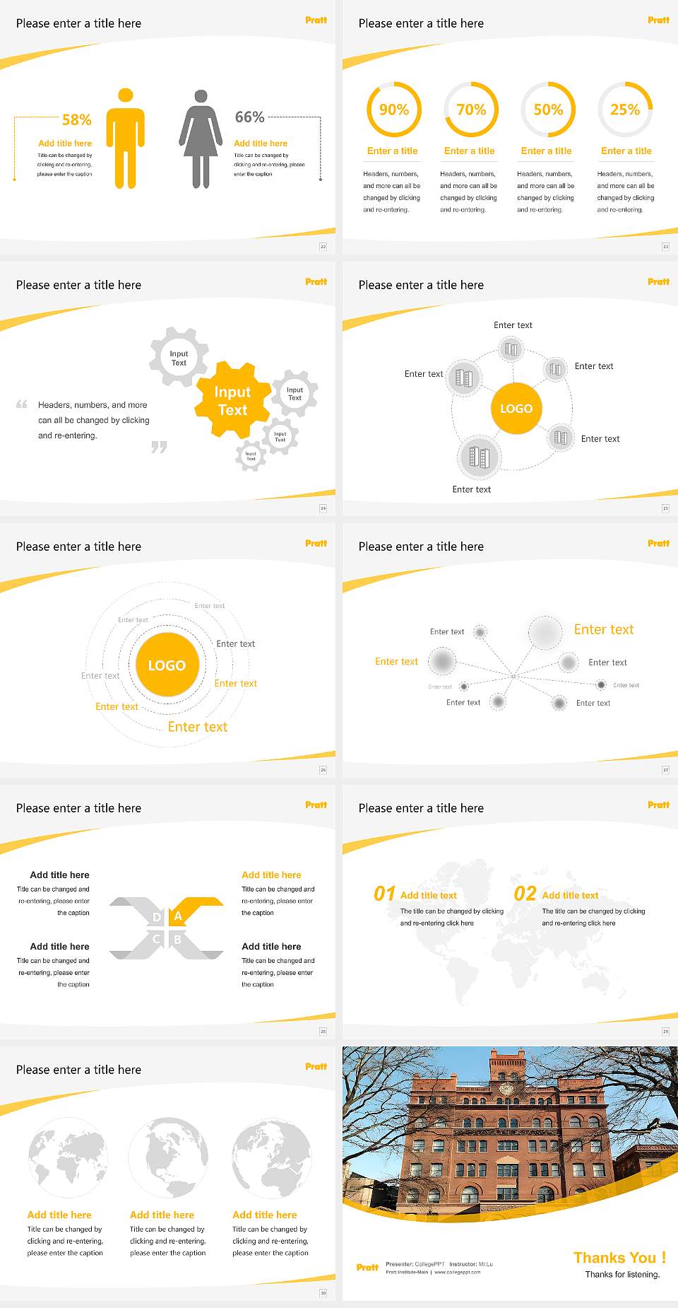 Pratt Institute-Main Course/Courseware Creation PPT Template4:3 ratio PPT effect preview image4