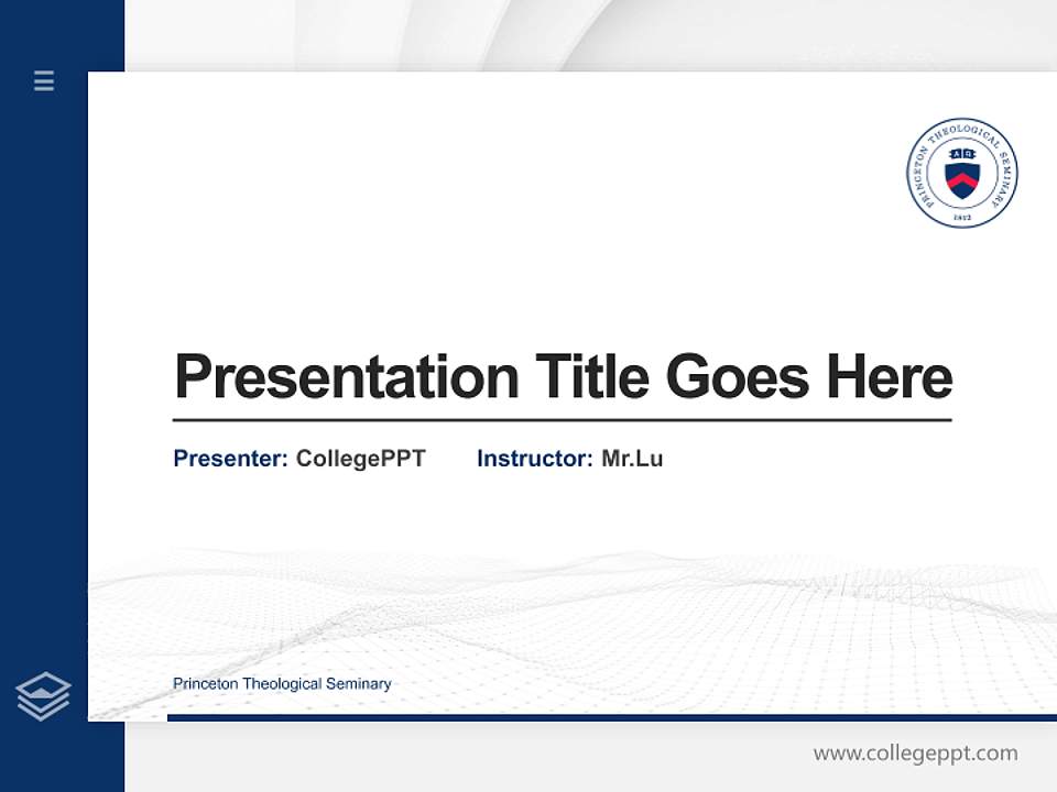 Princeton Theological Seminary Thesis Proposal/Graduation Defense PPT Template4:3 ratio PPT effect preview image5