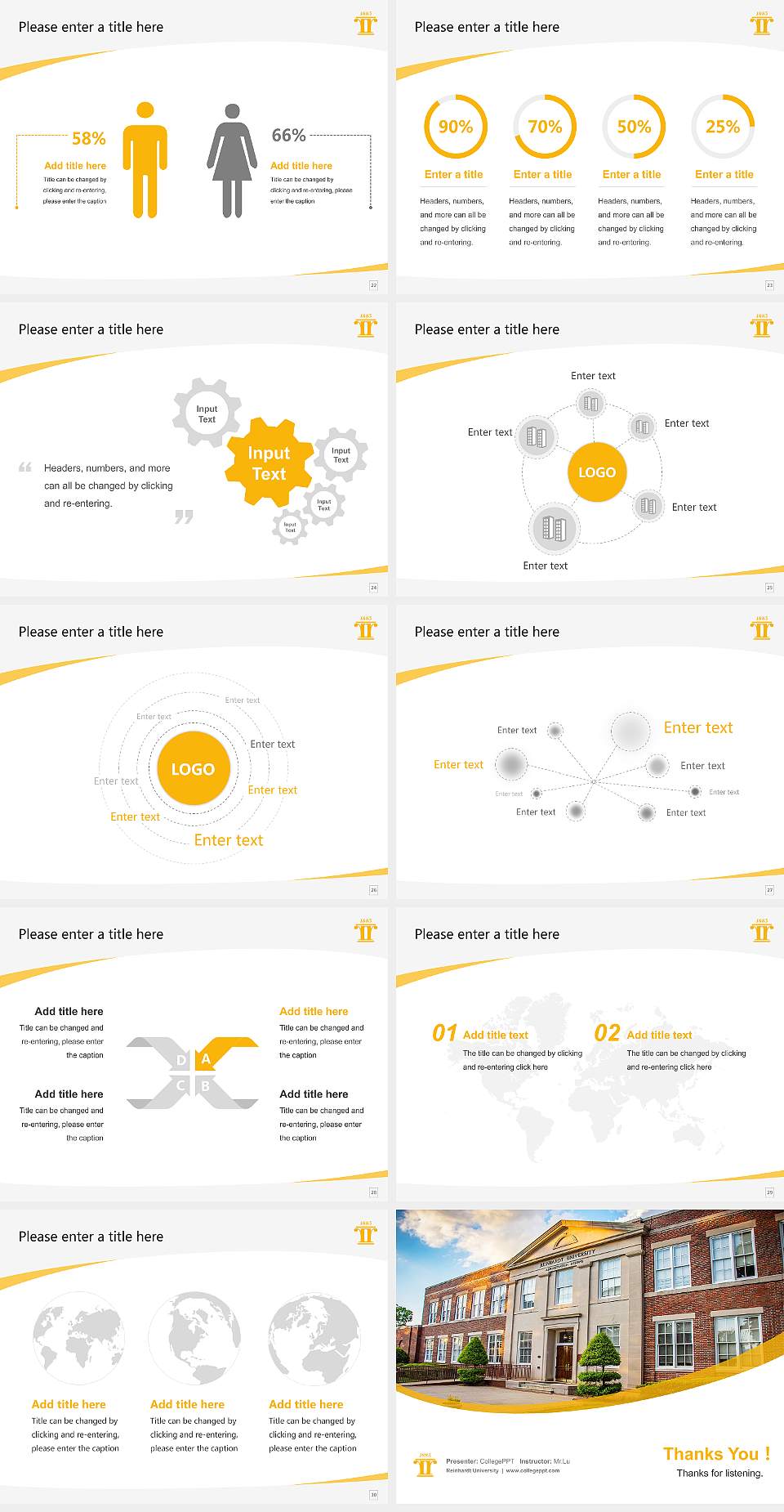 Reinhardt University Course/Courseware Creation PPT Template4:3 ratio PPT effect preview image4