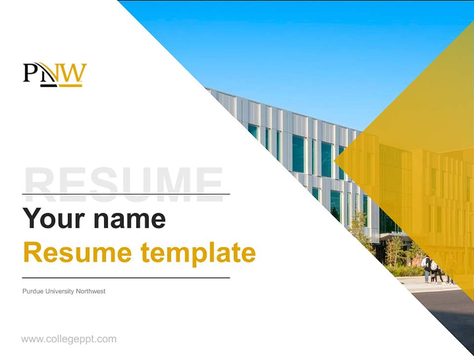 Purdue University Northwest Resume PPT Template4:3 ratio PPT effect preview image5