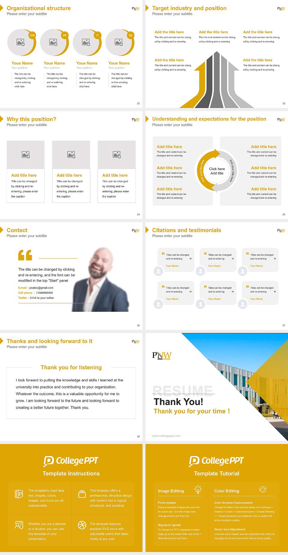 Purdue University Northwest Resume PPT Template4:3 ratio PPT effect preview image4