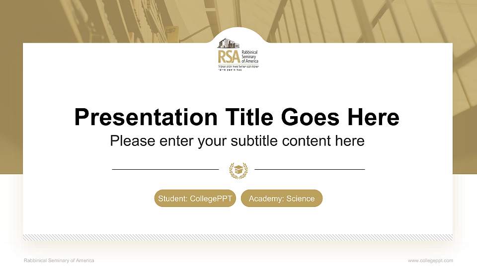 Rabbinical Seminary of America National Scholarship Defense PPT Template16:9 ratio PPT effect preview image
