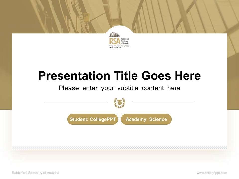 Rabbinical Seminary of America National Scholarship Defense PPT Template4:3 ratio PPT effect preview image4