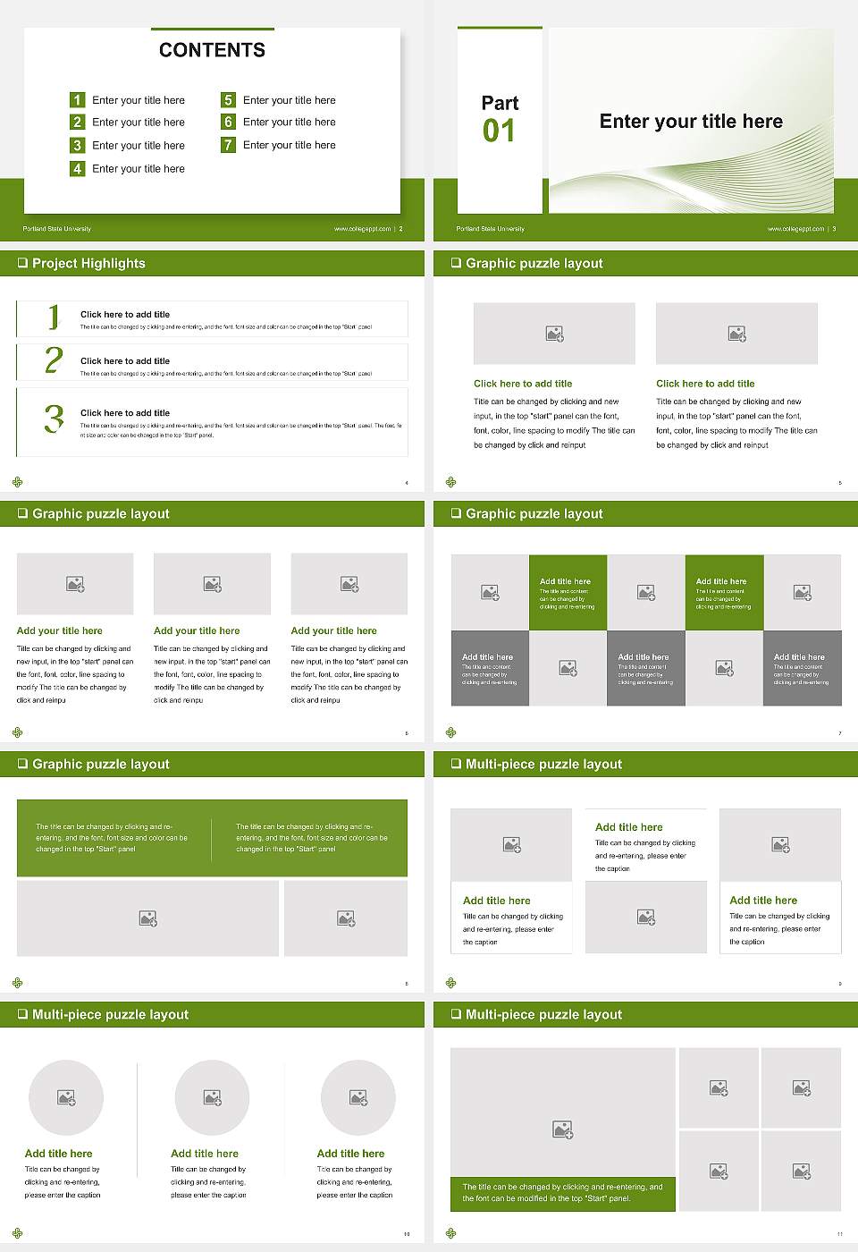 Portland State University General Purpose PPT Template16:9 ratio PPT effect preview image2