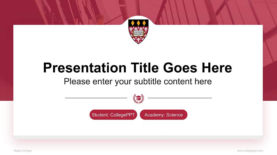 Regis College National Scholarship Defense PPT Template16:9 ratio PPT effect preview image