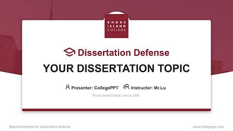 Rhode Island College Graduation Thesis Defense PPT Template