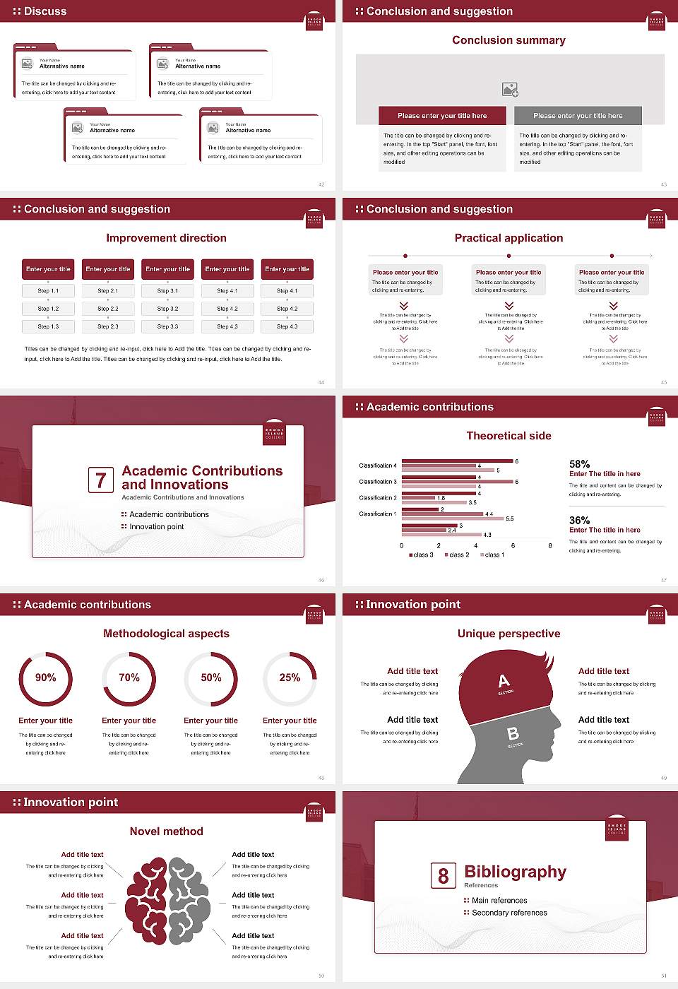 Rhode Island College Graduation Thesis Defense PPT Template16:9 ratio PPT effect preview image6