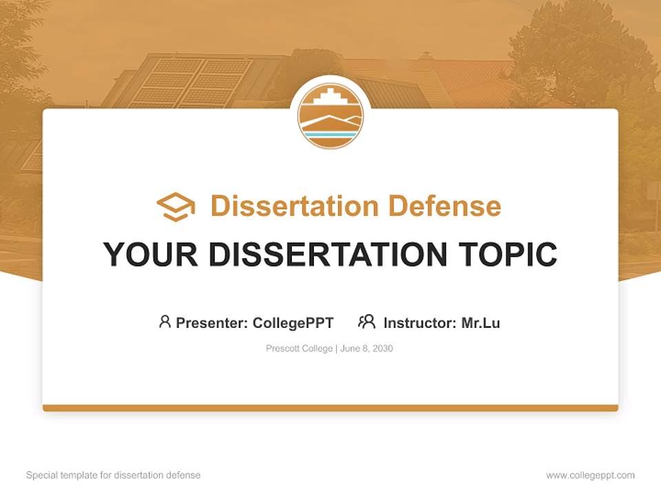 Prescott College Graduation Thesis Defense PPT Template4:3 ratio PPT effect preview image7