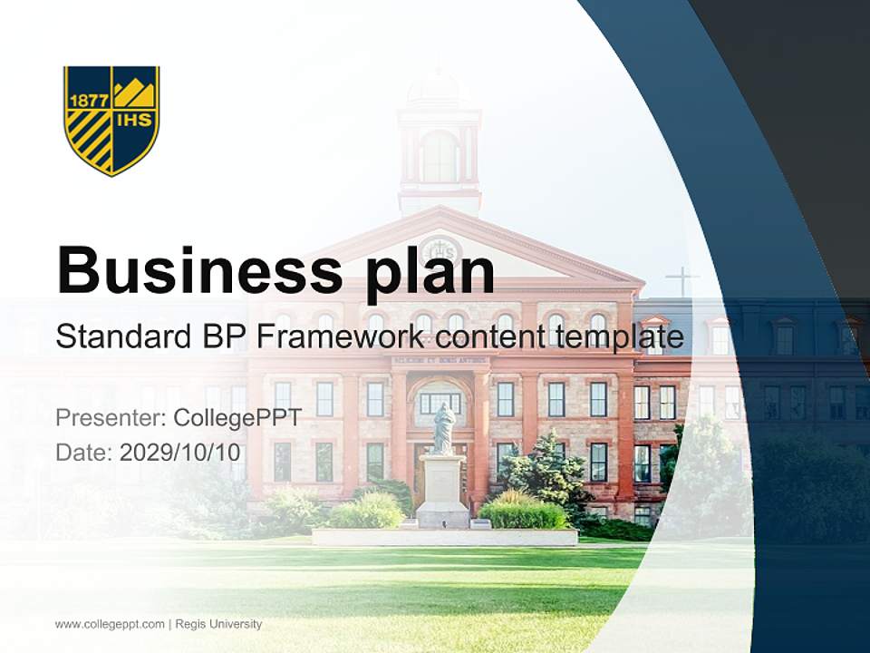 Regis University Competition/Entrepreneurship Contest PPT Template4:3 ratio PPT effect preview image9