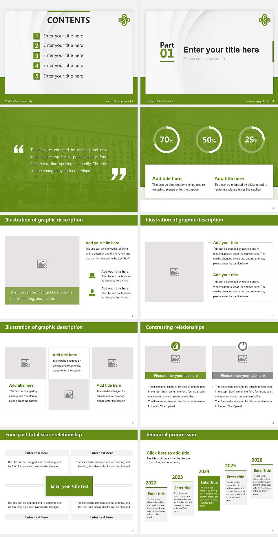 Portland State University Thesis Proposal/Graduation Defense PPT Template4:3 ratio PPT effect preview image2