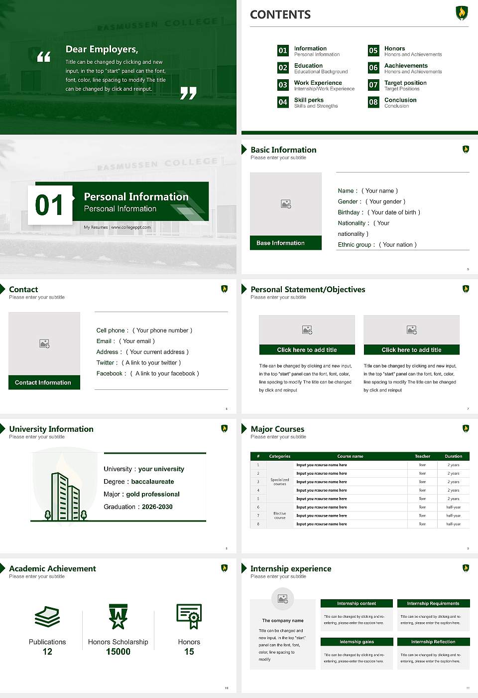 Rasmussen University – Ocala Resume PPT Template16:9 ratio PPT effect preview image2