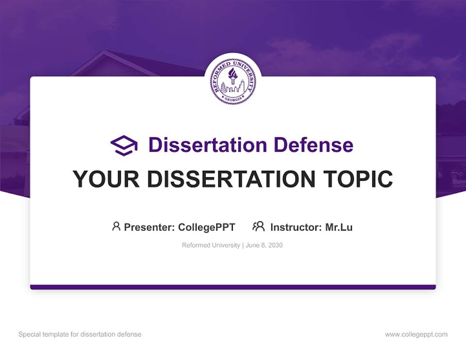 Reformed University Graduation Thesis Defense PPT Template4:3 ratio PPT effect preview image7