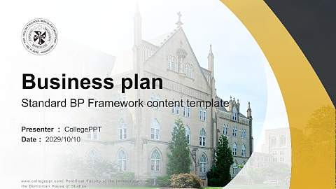 Pontifical Faculty of the Immaculate Conception at the Dominican House of Studies Competition/Entrepreneurship Contest PPT Template