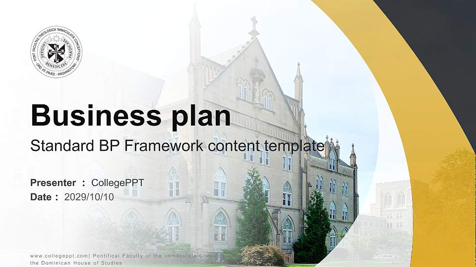 Pontifical Faculty of the Immaculate Conception at the Dominican House of Studies Competition/Entrepreneurship Contest PPT Template16:9 ratio PPT effect preview image