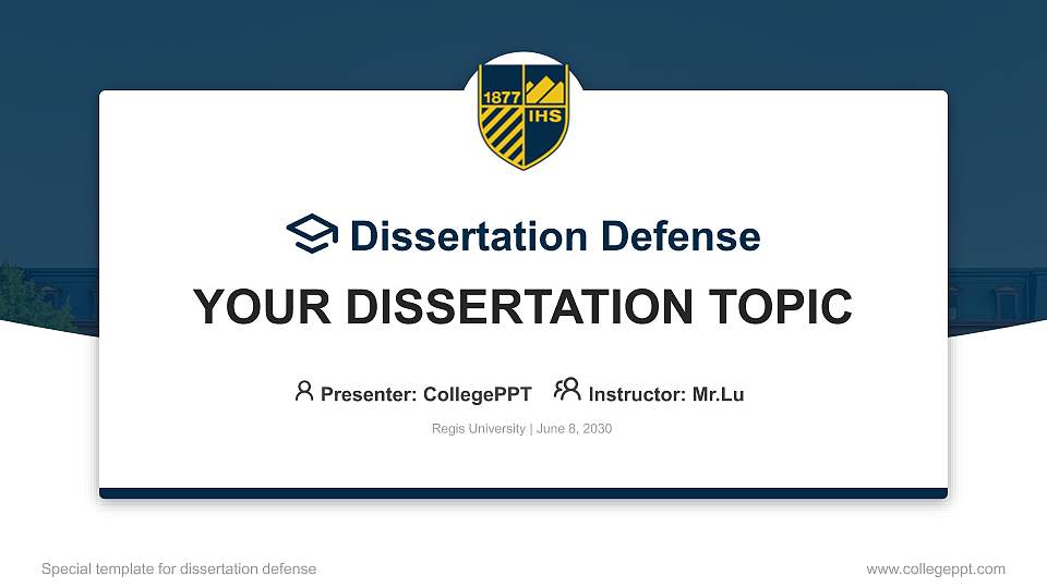 Regis University Graduation Thesis Defense PPT Template16:9 ratio PPT effect preview image