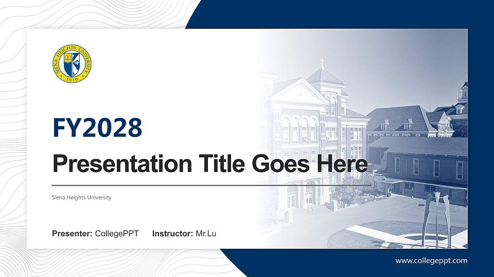 Siena Heights University Academic Presentation/Research Findings Report PPT Template16:9 ratio PPT effect preview image