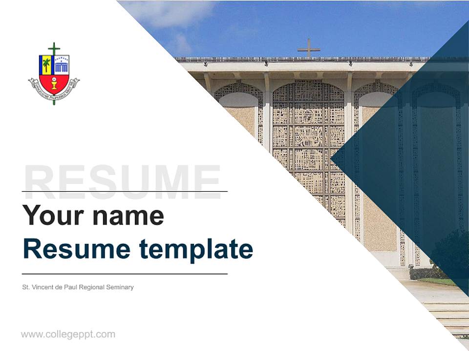 St. Vincent de Paul Regional Seminary Resume PPT Template4:3 ratio PPT effect preview image5