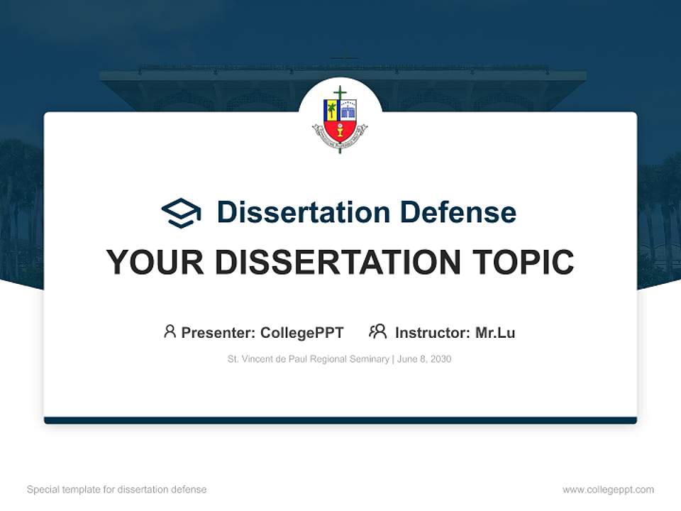 St. Vincent de Paul Regional Seminary Graduation Thesis Defense PPT Template4:3 ratio PPT effect preview image7
