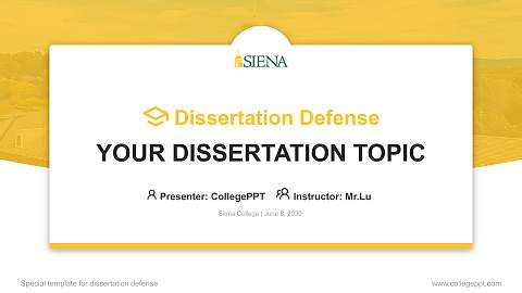 Siena College Graduation Thesis Defense PPT Template