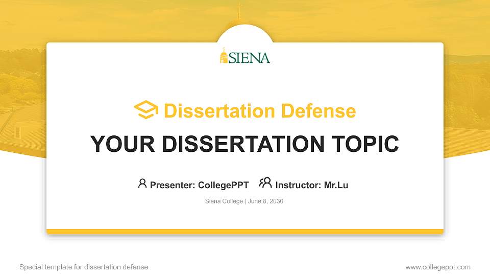 Siena College Graduation Thesis Defense PPT Template16:9 ratio PPT effect preview image