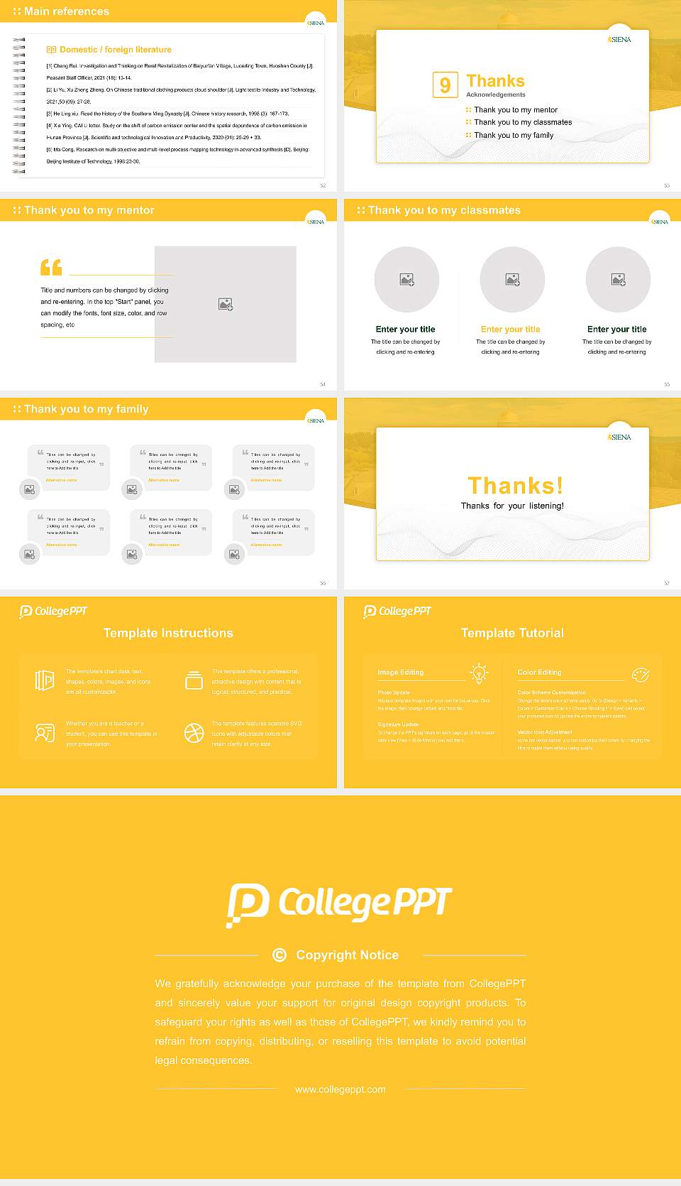 Siena College Graduation Thesis Defense PPT Template16:9 ratio PPT effect preview image7
