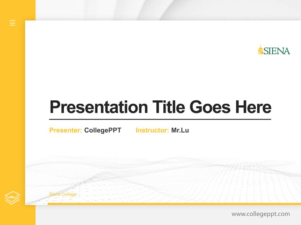 Siena College Thesis Proposal/Graduation Defense PPT Template4:3 ratio PPT effect preview image5