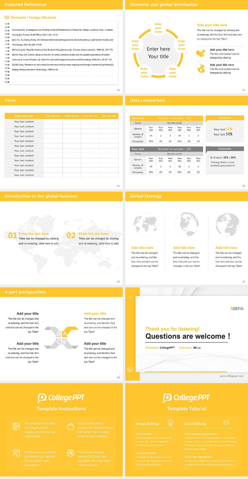 Siena College Thesis Proposal/Graduation Defense PPT Template4:3 ratio PPT effect preview image4