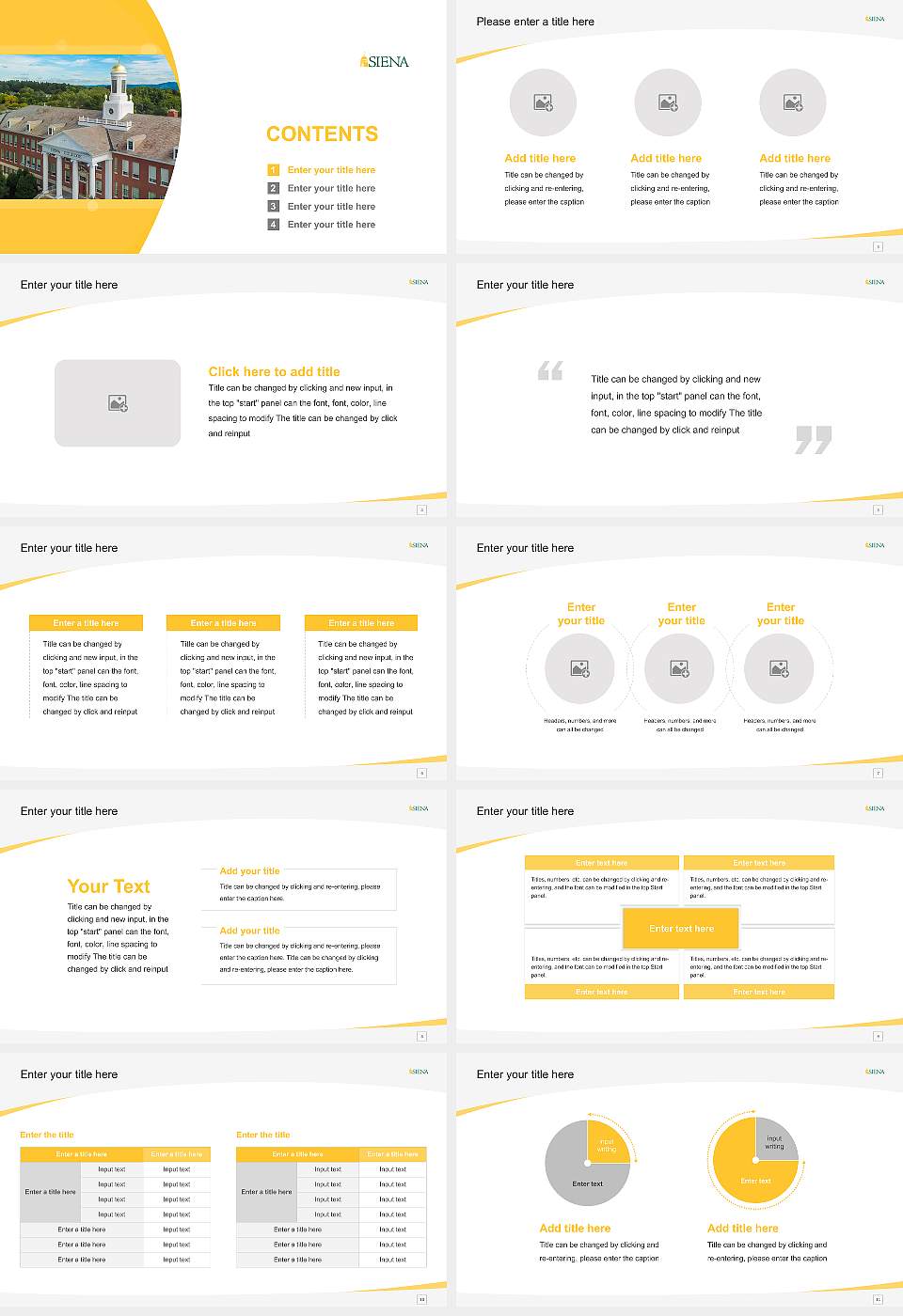Siena College Course/Courseware Creation PPT Template16:9 ratio PPT effect preview image2