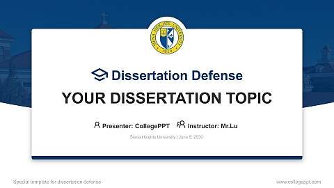 Siena Heights University Graduation Thesis Defense PPT Template