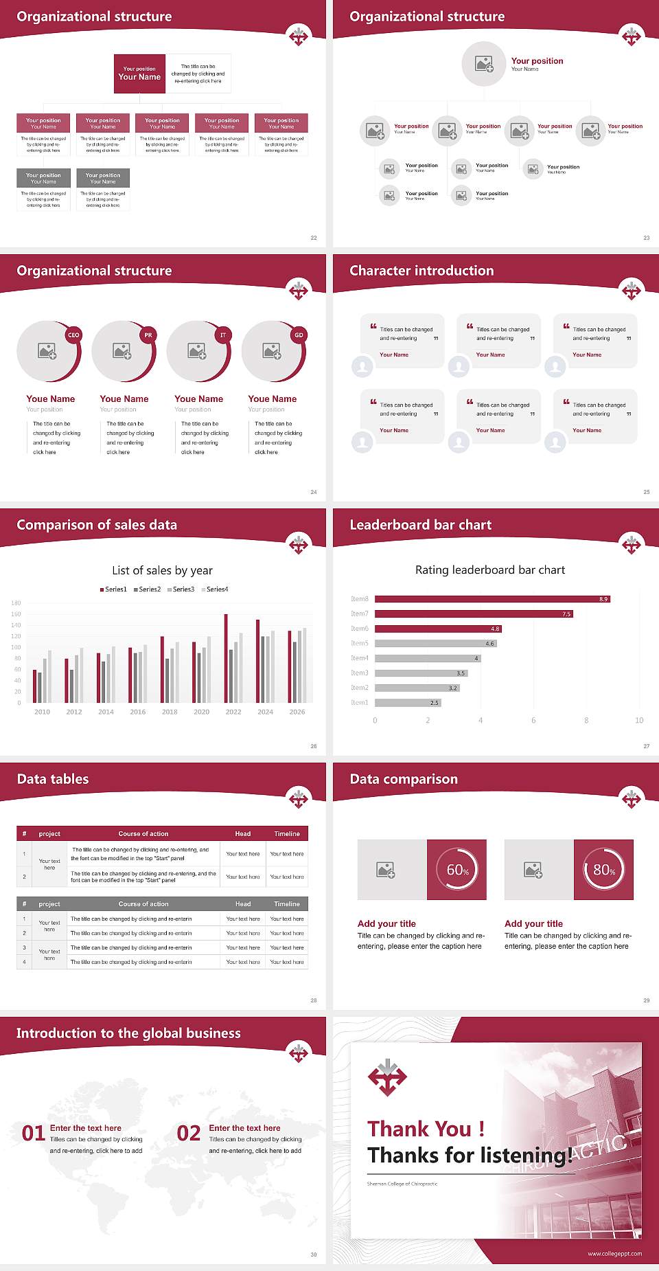 Sherman College of Chiropractic Academic Presentation/Research Findings Report PPT Template4:3 ratio PPT effect preview image4