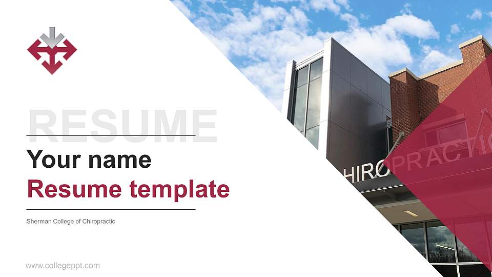 Sherman College of Chiropractic Resume PPT Template16:9 ratio PPT effect preview image