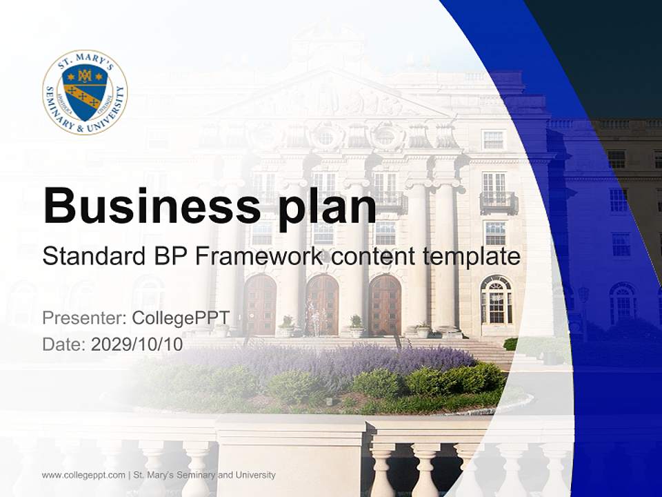 St. Mary’s Seminary and University Competition/Entrepreneurship Contest PPT Template4:3 ratio PPT effect preview image9