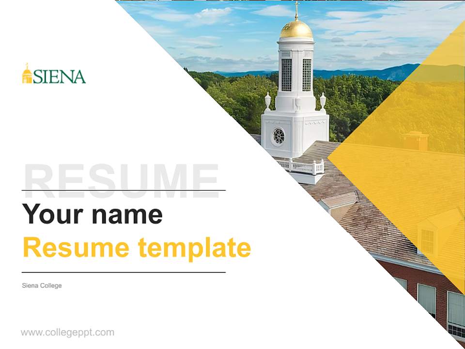 Siena College Resume PPT Template4:3 ratio PPT effect preview image5