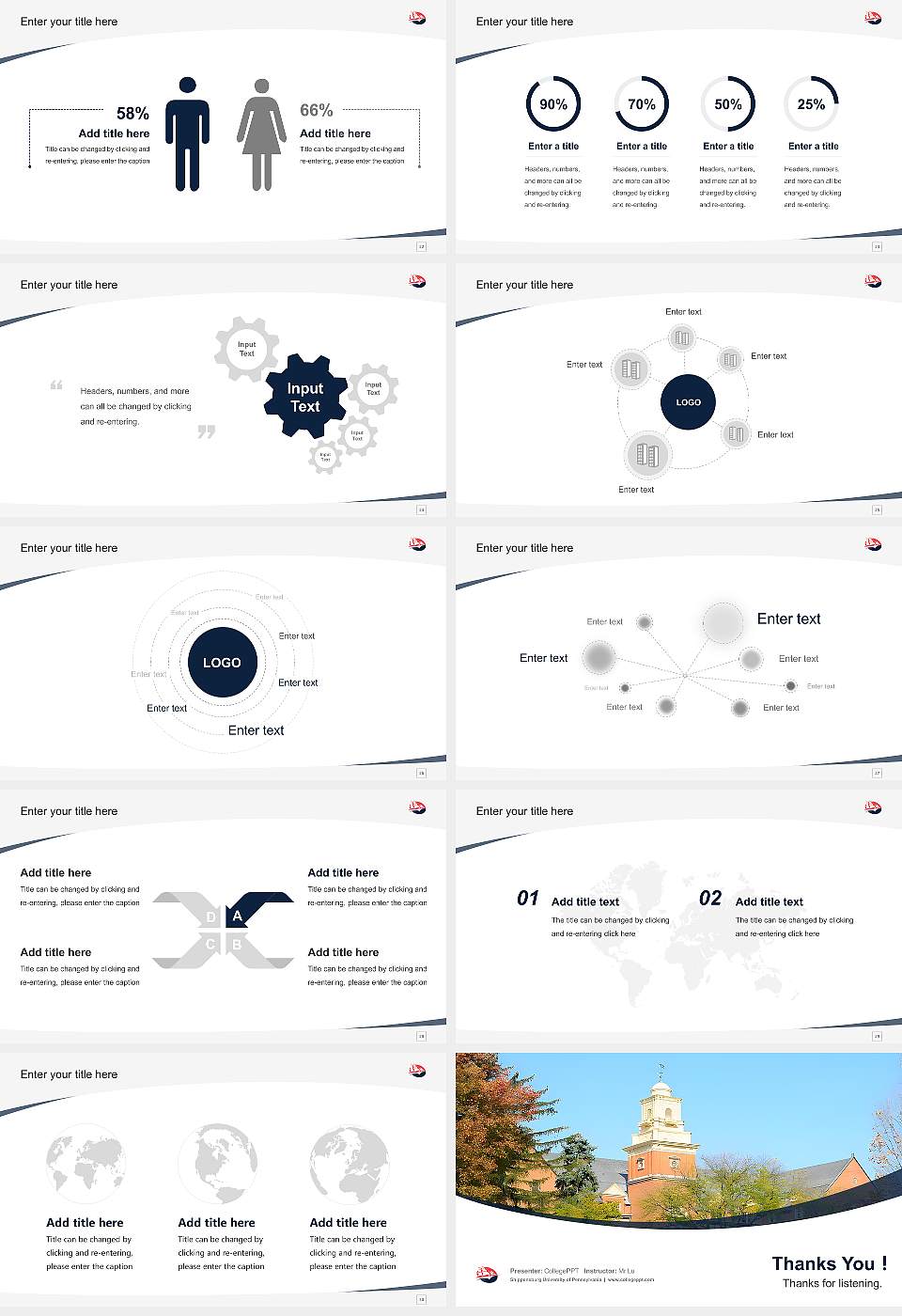 Shippensburg University of Pennsylvania Course/Courseware Creation PPT Template16:9 ratio PPT effect preview image4