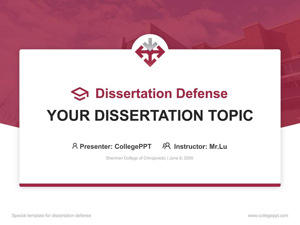 Sherman College of Chiropractic Graduation Thesis Defense PPT Template4:3 ratio PPT effect preview image7