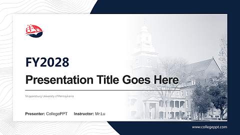 Shippensburg University of Pennsylvania Academic Presentation/Research Findings Report PPT Template