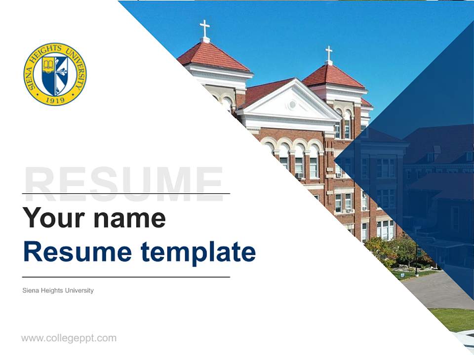 Siena Heights University Resume PPT Template4:3 ratio PPT effect preview image5