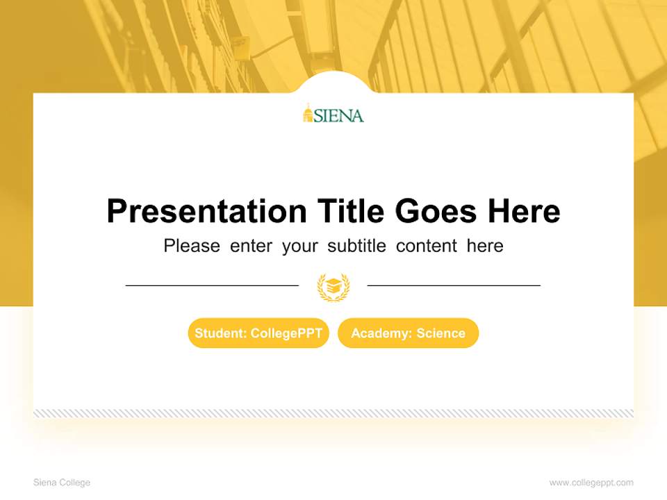 Siena College National Scholarship Defense PPT Template4:3 ratio PPT effect preview image4