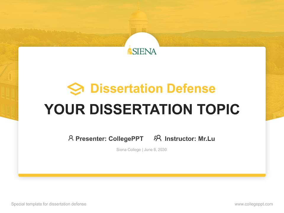 Siena College Graduation Thesis Defense PPT Template4:3 ratio PPT effect preview image7