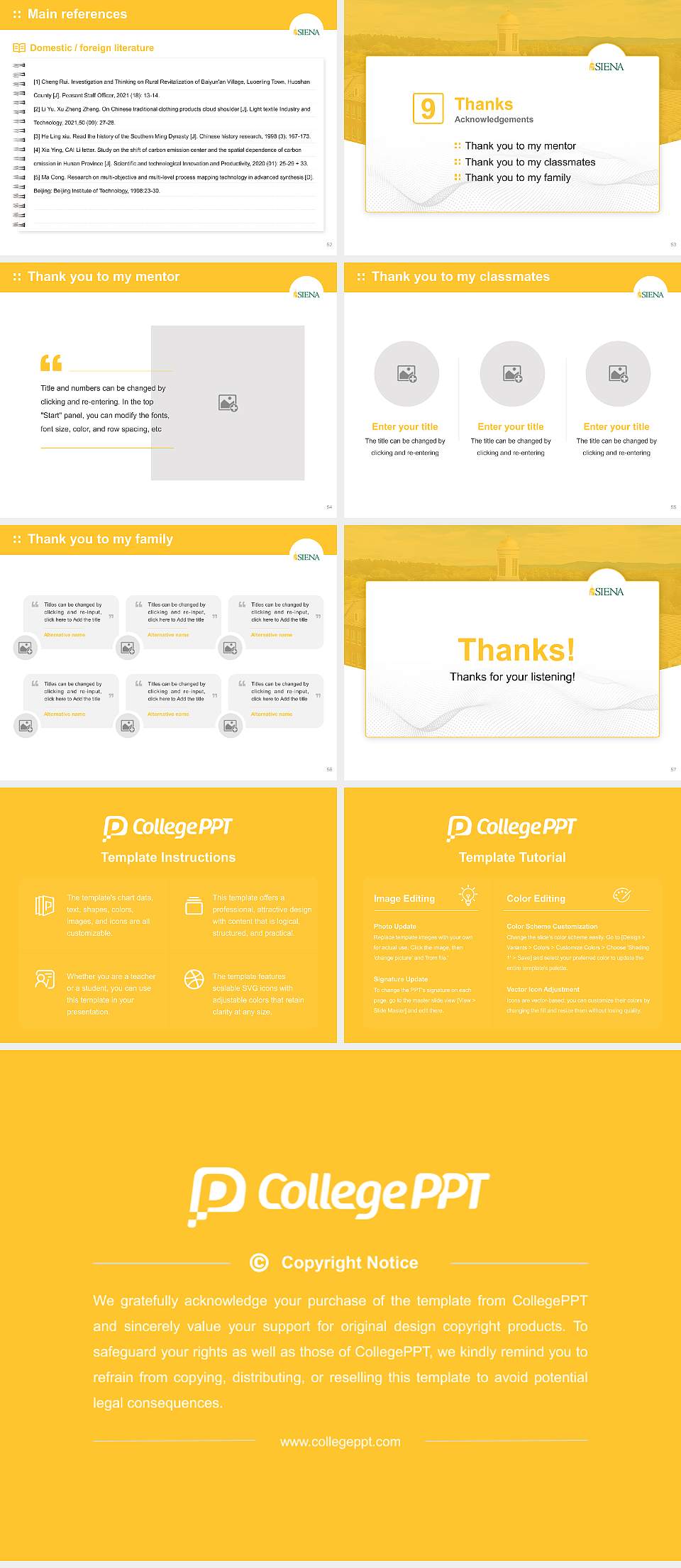 Siena College Graduation Thesis Defense PPT Template4:3 ratio PPT effect preview image7