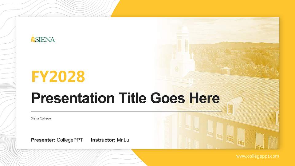 Siena College Academic Presentation/Research Findings Report PPT Template16:9 ratio PPT effect preview image