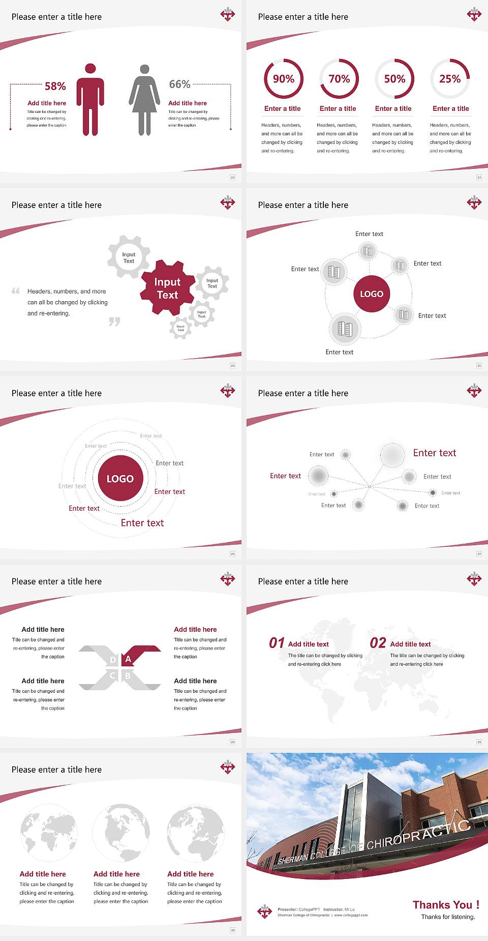 Sherman College of Chiropractic Course/Courseware Creation PPT Template4:3 ratio PPT effect preview image4