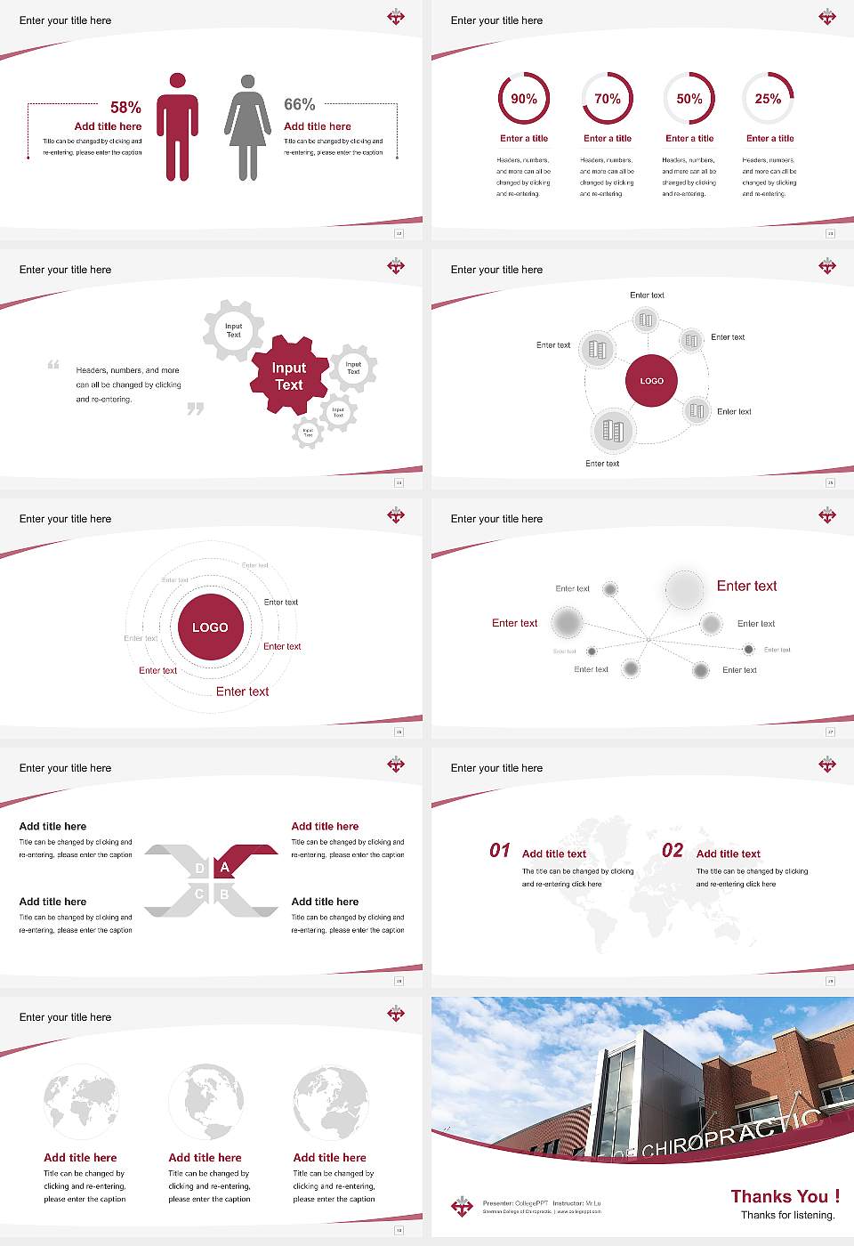 Sherman College of Chiropractic Course/Courseware Creation PPT Template16:9 ratio PPT effect preview image4