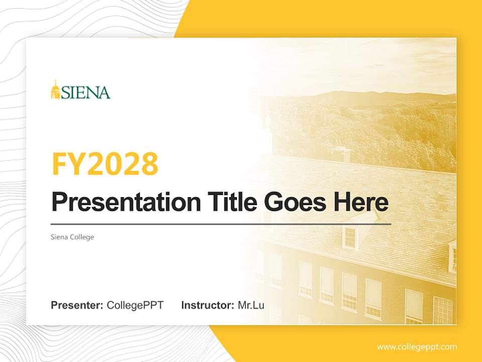 Siena College Academic Presentation/Research Findings Report PPT Template4:3 ratio PPT effect preview image5